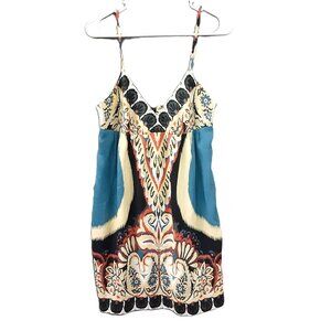 Y2K Macy's Juniors Sun Dress Size XS, Aztec, Floral, Tribal, Zip Closure